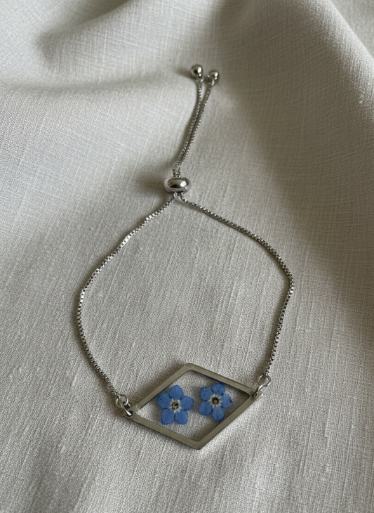 Twin Forget-Me-Not Window Bracelet